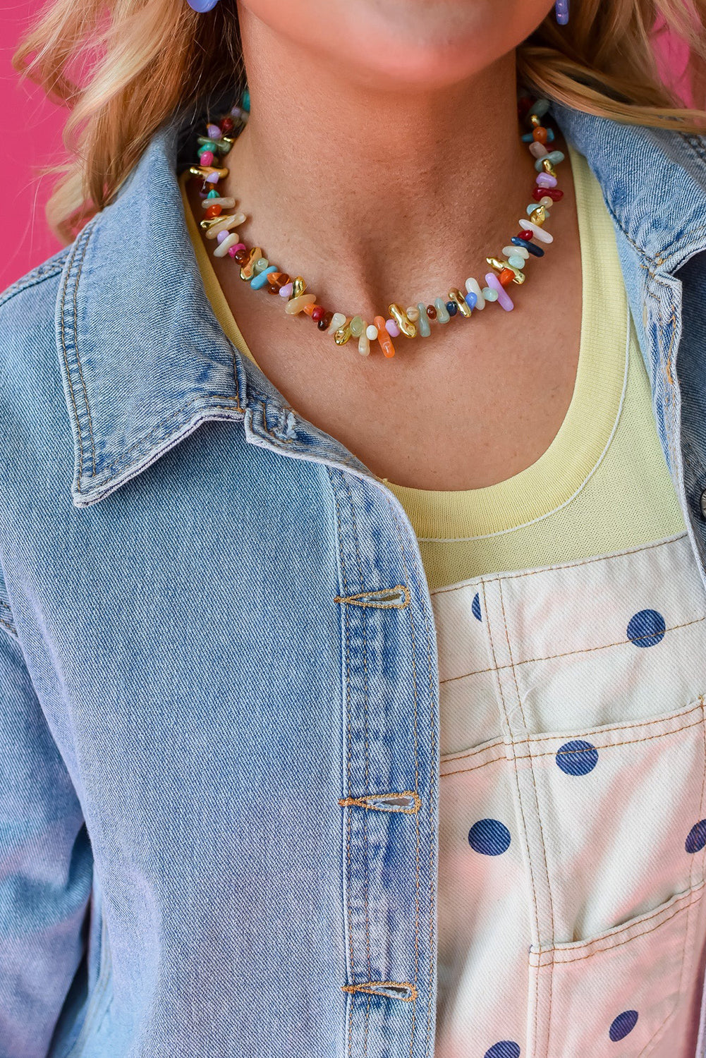 Beau Blue Draw-cord Hem Light Wash Denim Jacket