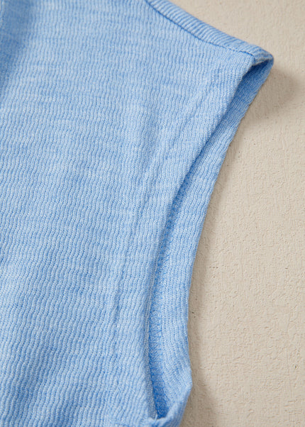Beau Blue Cap Sleeve Matching Top and Jogger Pants Set