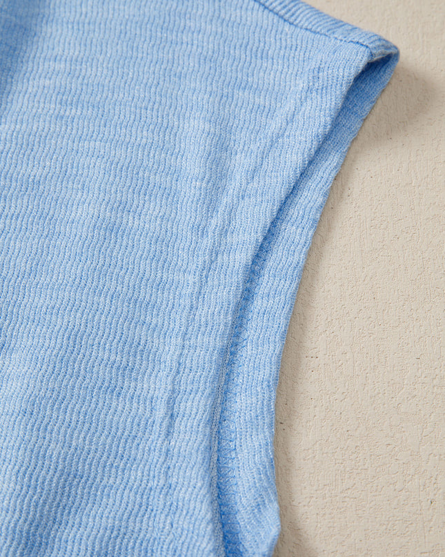 Beau Blue Cap Sleeve Matching Top and Jogger Pants Set