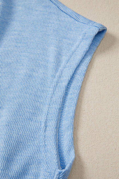 Beau Blue Cap Sleeve Matching Top and Jogger Pants Set