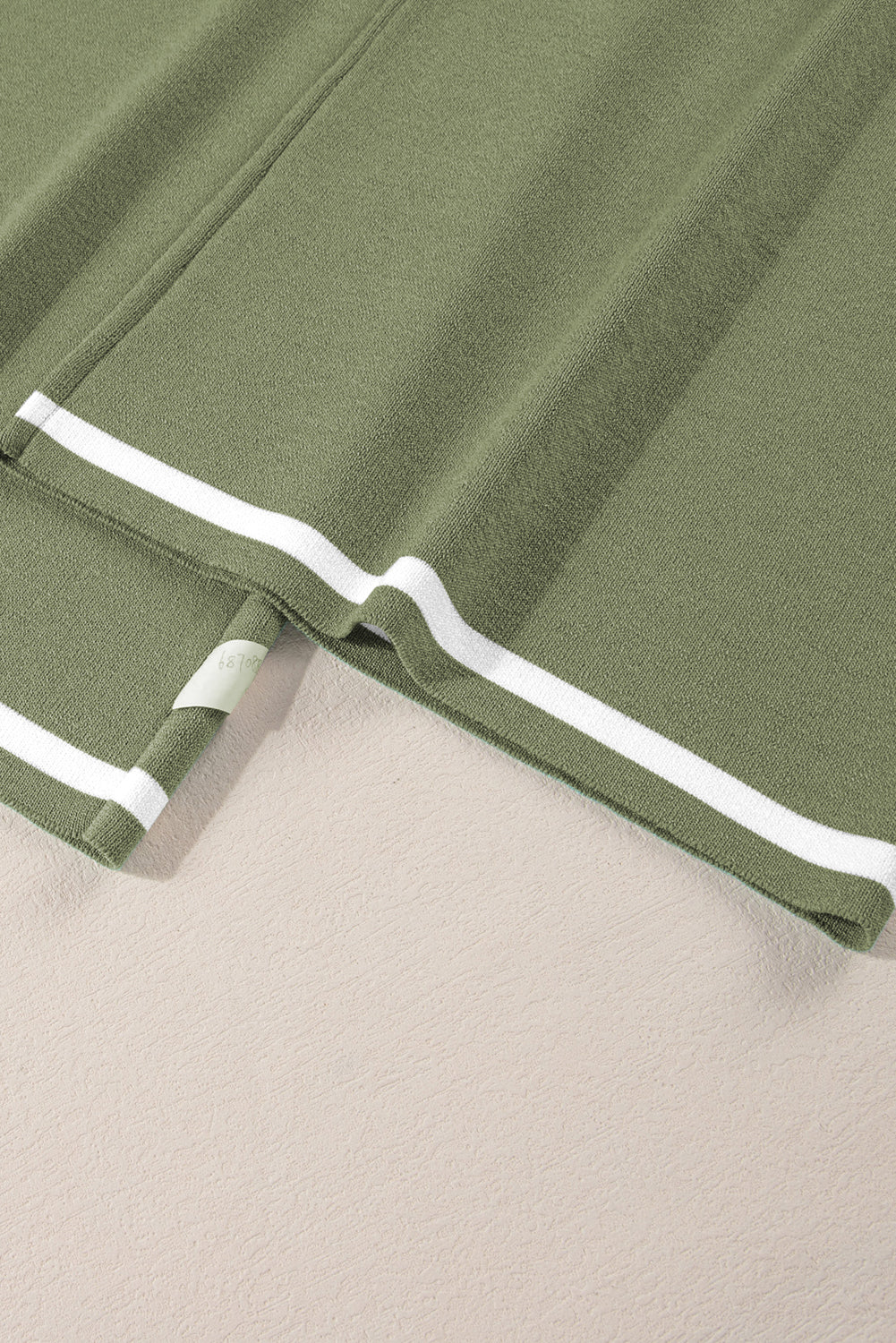 Black Contrast Trim Half Sleeve Top Drawstring Pants Loose 2pcs Sweater Suit Set