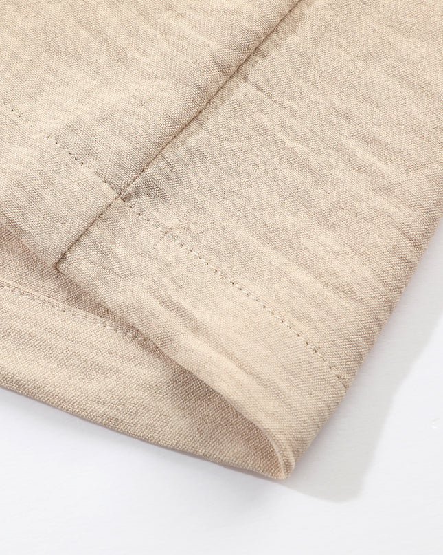 Apricot Short Bubble Sleeve Smocked Wide Leg Jumpsuit