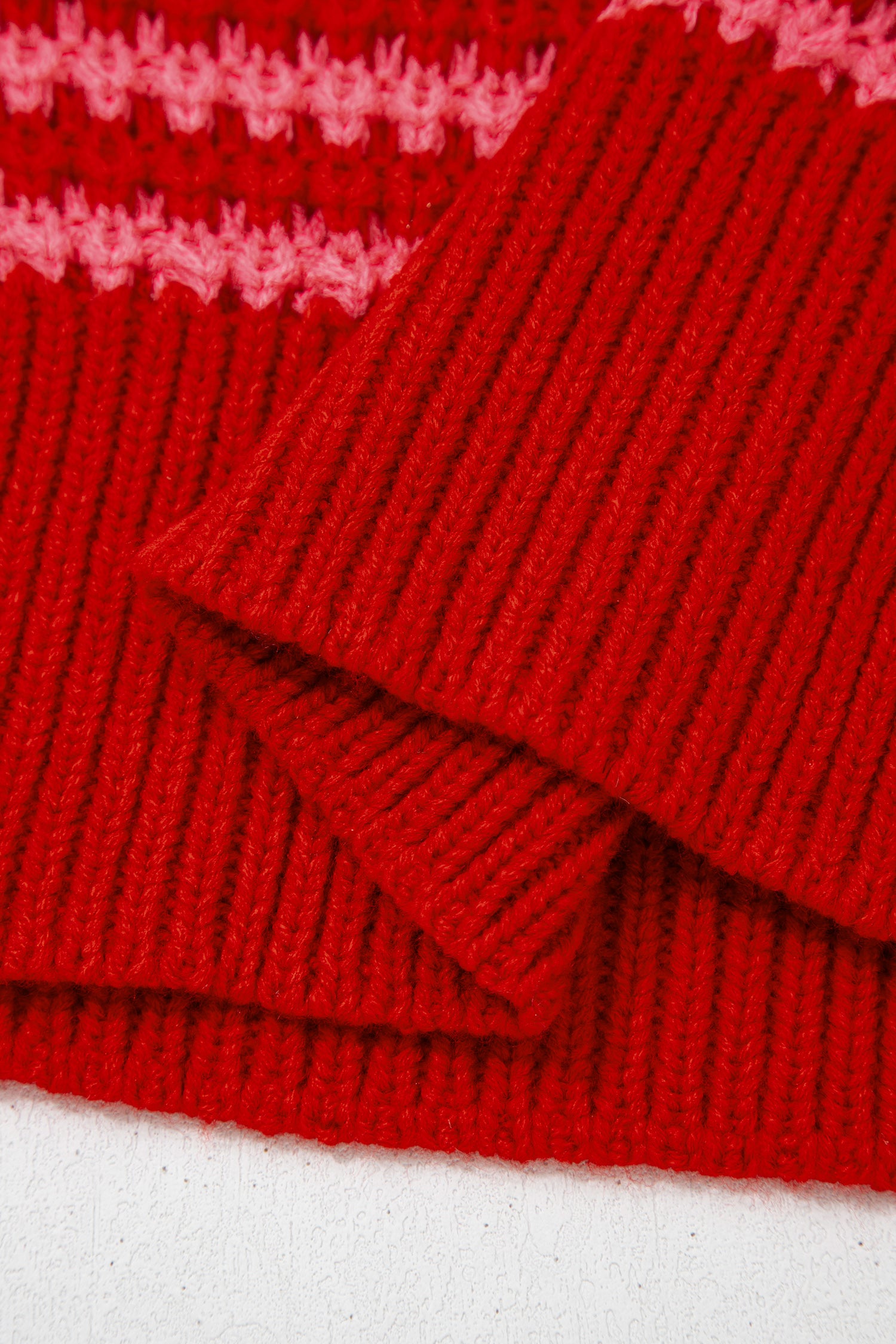 Red 3/4 Draped Sleeve Slouchy Sweater