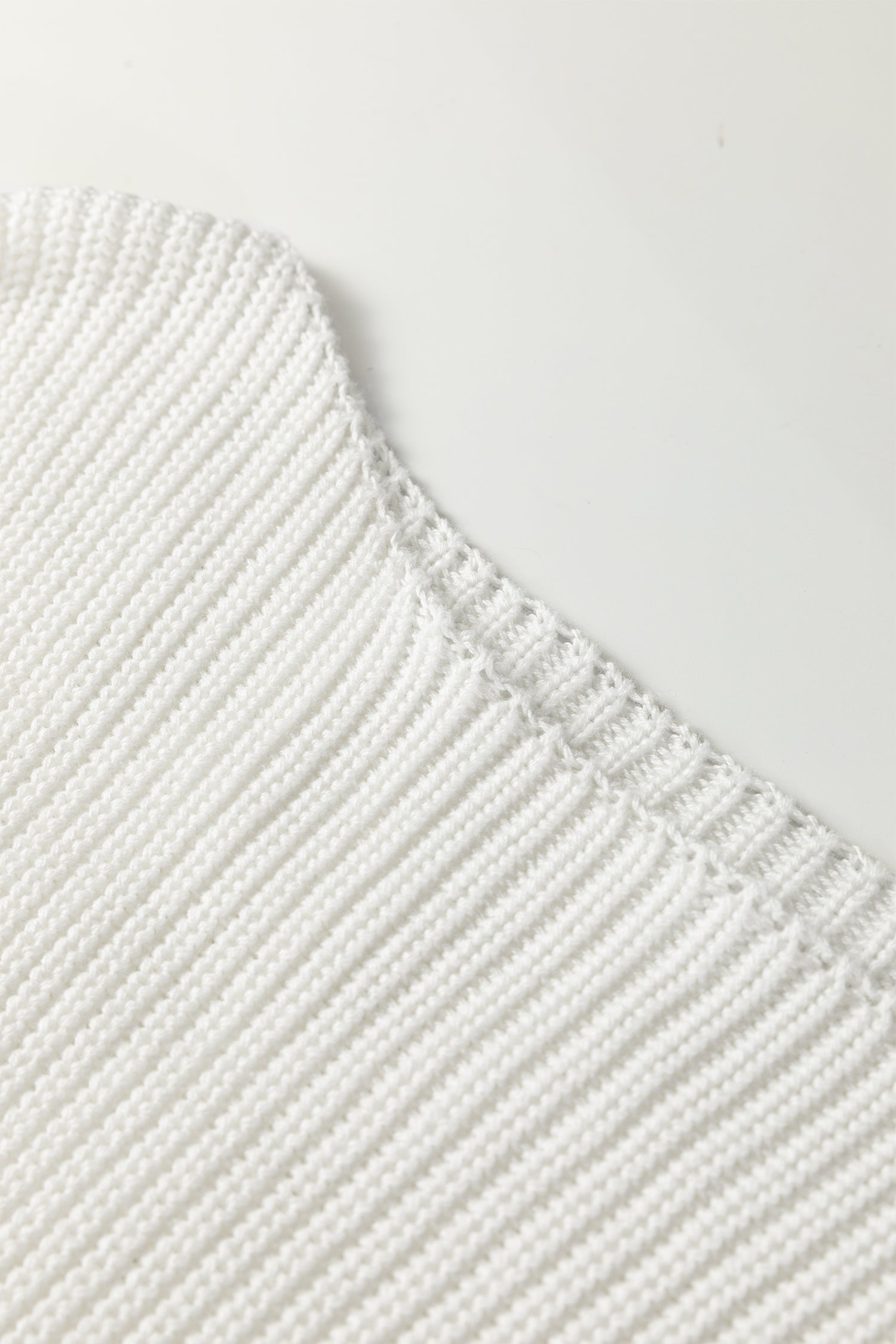 White Asymmetric Neck Drop Shoulder Baggy Slouchy Sweater