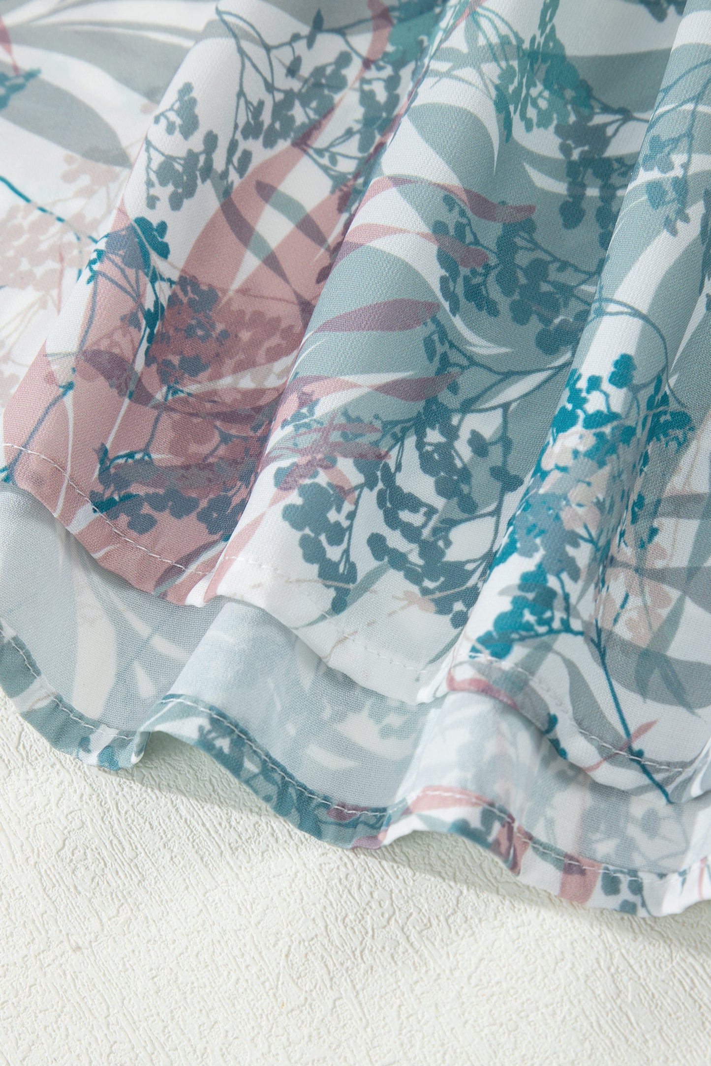 Green Tropical Palm Printed Cropped Tank Drawstring Wide Leg Pant Set