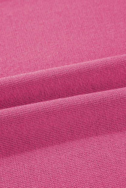 Black Contrast Trim Half Sleeve Top Drawstring Pants Loose 2pcs Sweater Suit Set