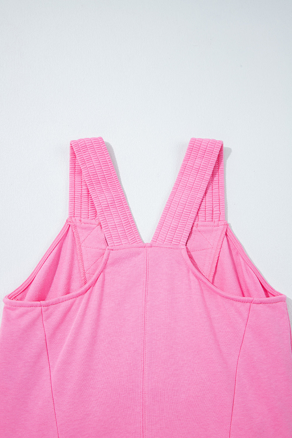 Bonbon Mineral Wash Raw Seam Patchwork Wide Leg Loose Jumpsuit