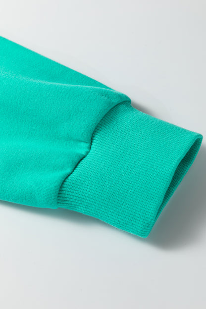 Bright Pink Oversize Blessed Embroidered Mock Neck Sweatshirt