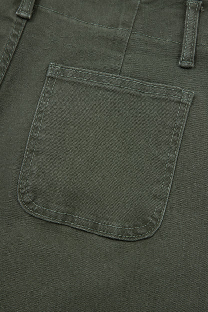 Mist 2-Button High Waist Flared Bottom Jeans