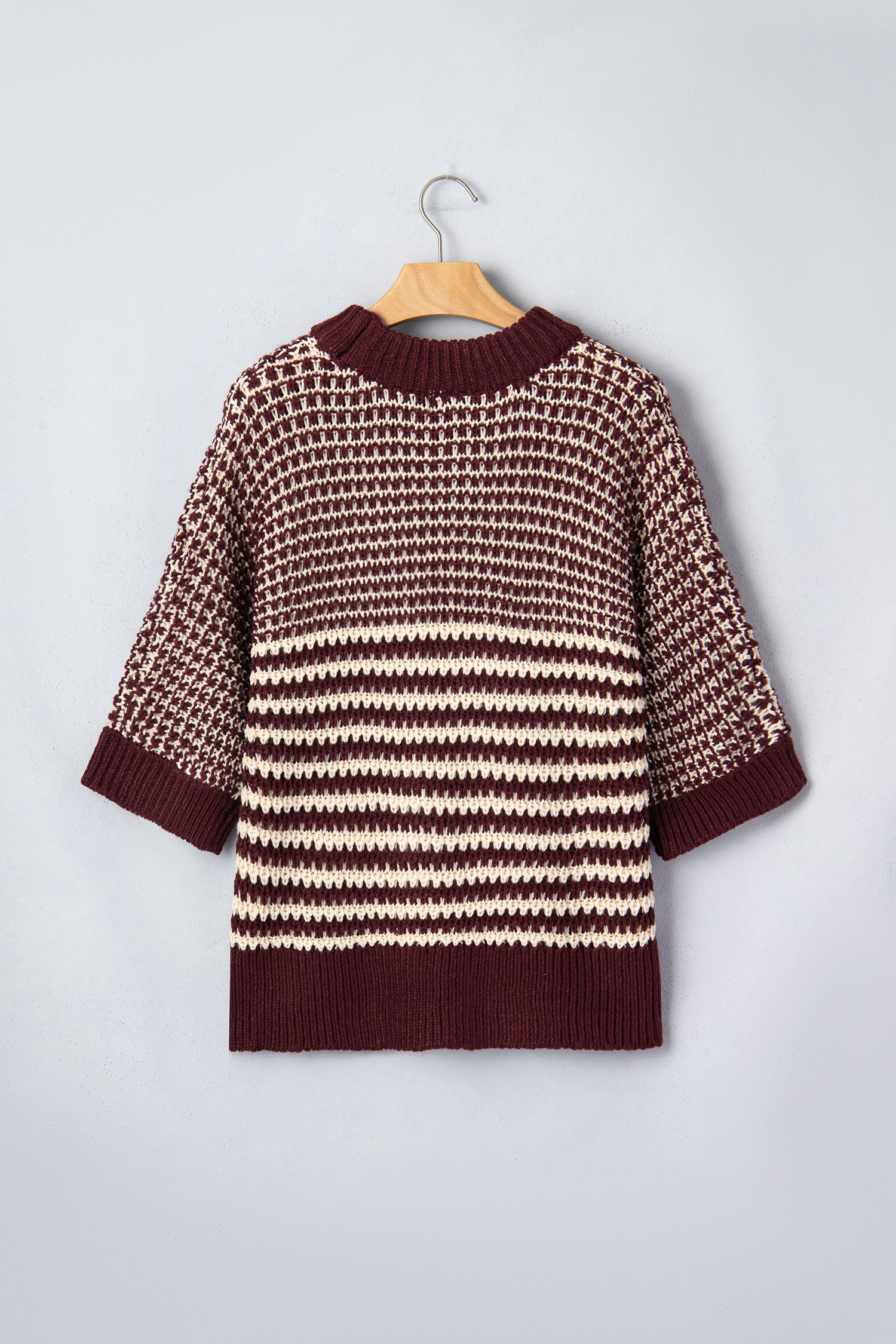 Red 3/4 Draped Sleeve Slouchy Sweater