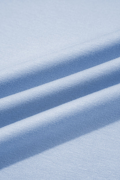 Light Pink Puff Sleeve Pearl Embellished Scallop Trim Top 2 Piece Skort Set