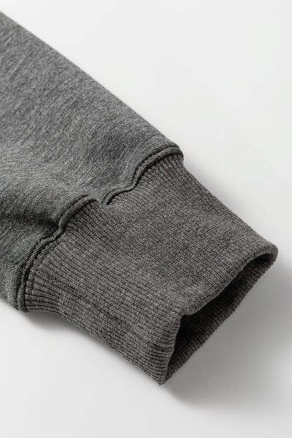 Medium Grey Collared V Neck Pullover Sweatshirt Sweatpants Set