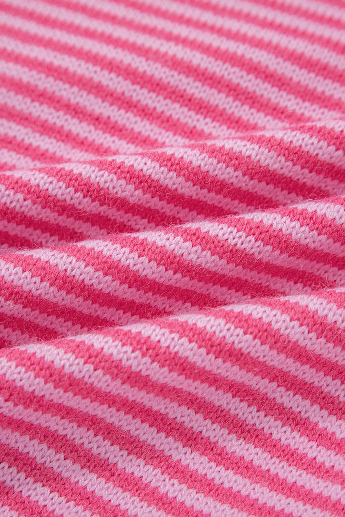 Gray Stripe Contrast Heart Pattern Valentine Knit Sweater