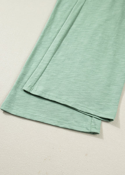 Canton Cuffed Short Sleeve Tee Raw Seam Patch Pocket Drawstring Pants Set