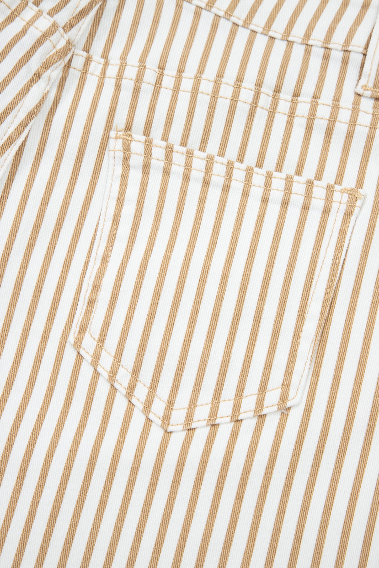 Khaki Stripe Casual Barrel Jeans