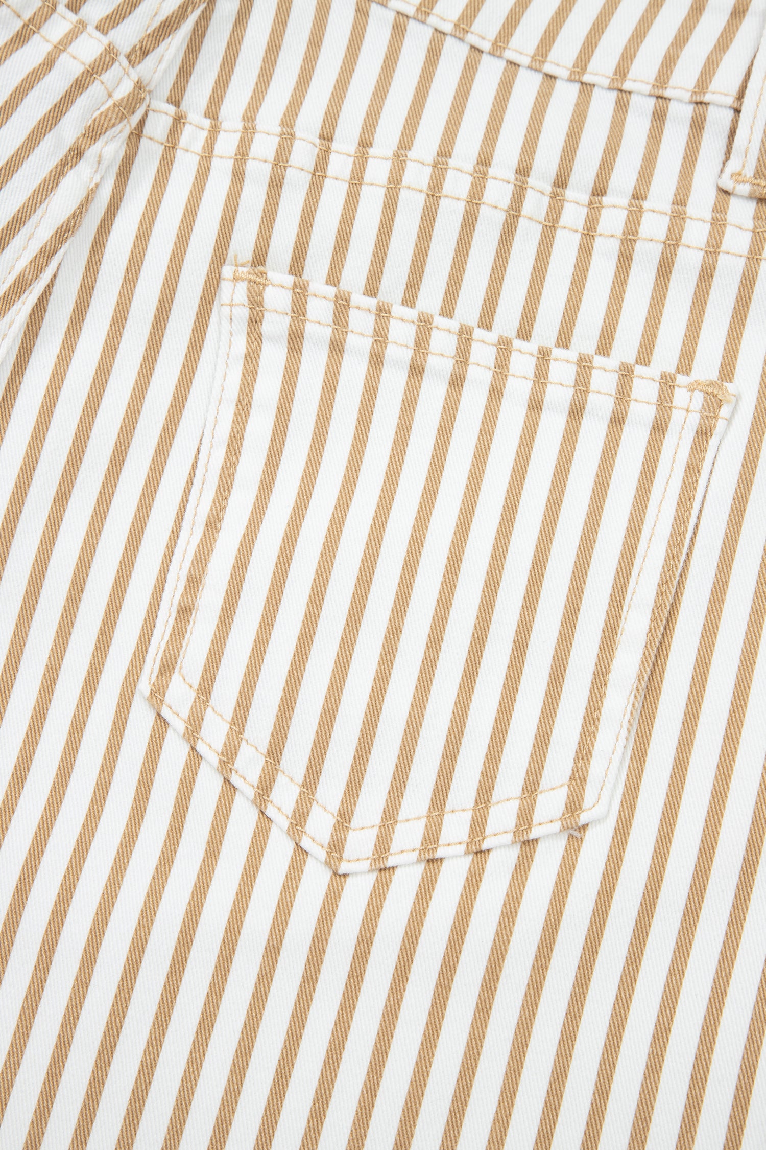 Khaki Stripe Casual Barrel Jeans