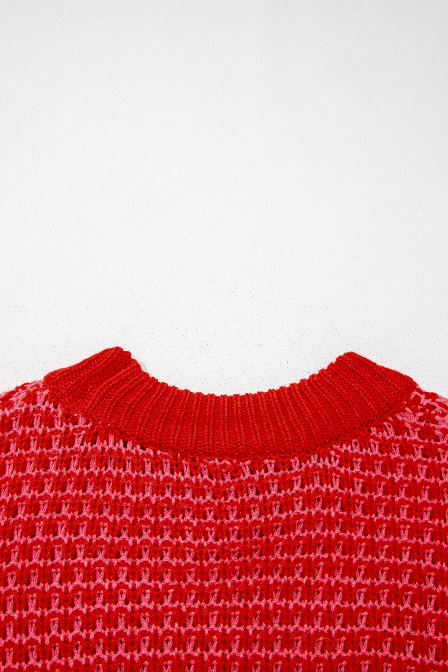 Red 3/4 Draped Sleeve Slouchy Sweater