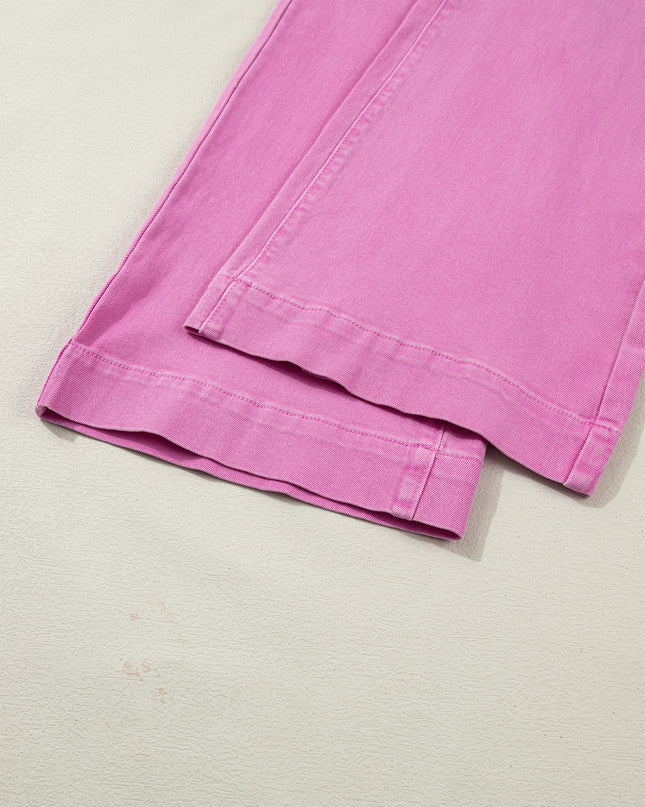 Mist 2-Button High Waist Flared Bottom Jeans