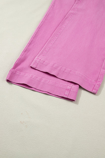 Mist 2-Button High Waist Flared Bottom Jeans