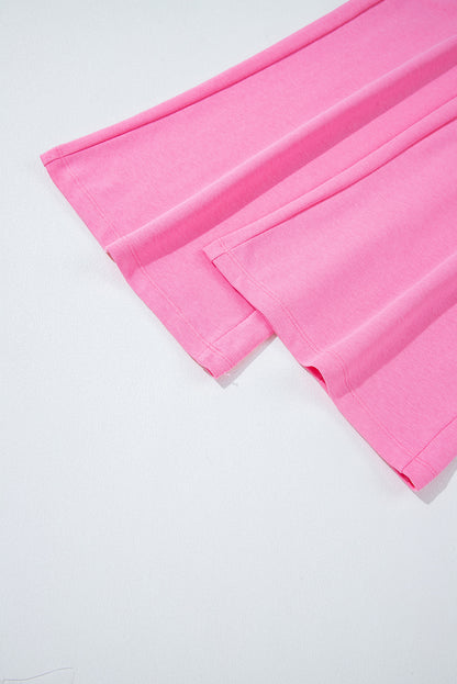 Bonbon Mineral Wash Raw Seam Patchwork Wide Leg Loose Jumpsuit