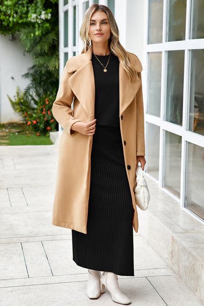 Black Solid Color Knit Dolman Tee Ribbed Split Skirt 2pcs Sweater Set