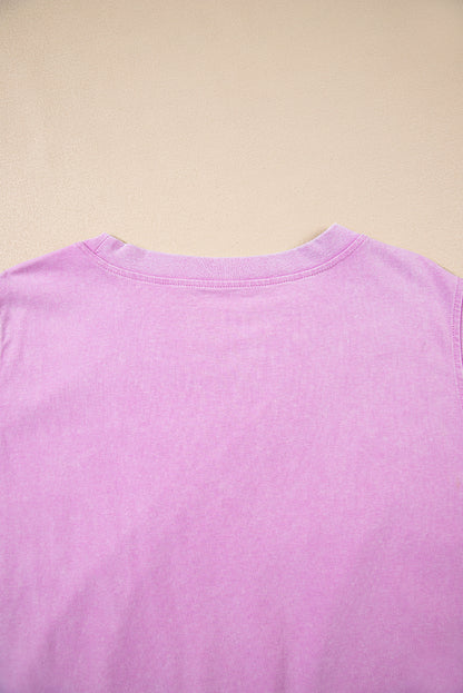 Myosotis 2 Pieces Mineral Wash Cotton Tank Top Lined Split Skirt Set