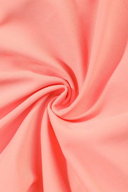 Peach Blossom Striped Patchwork Spaghetti Strap High Waist Bikini Swimsuit