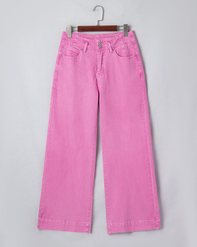 Mist 2-Button High Waist Flared Bottom Jeans