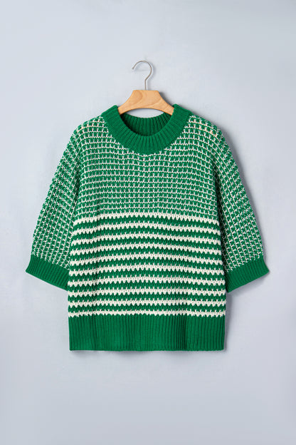 Red 3/4 Draped Sleeve Slouchy Sweater