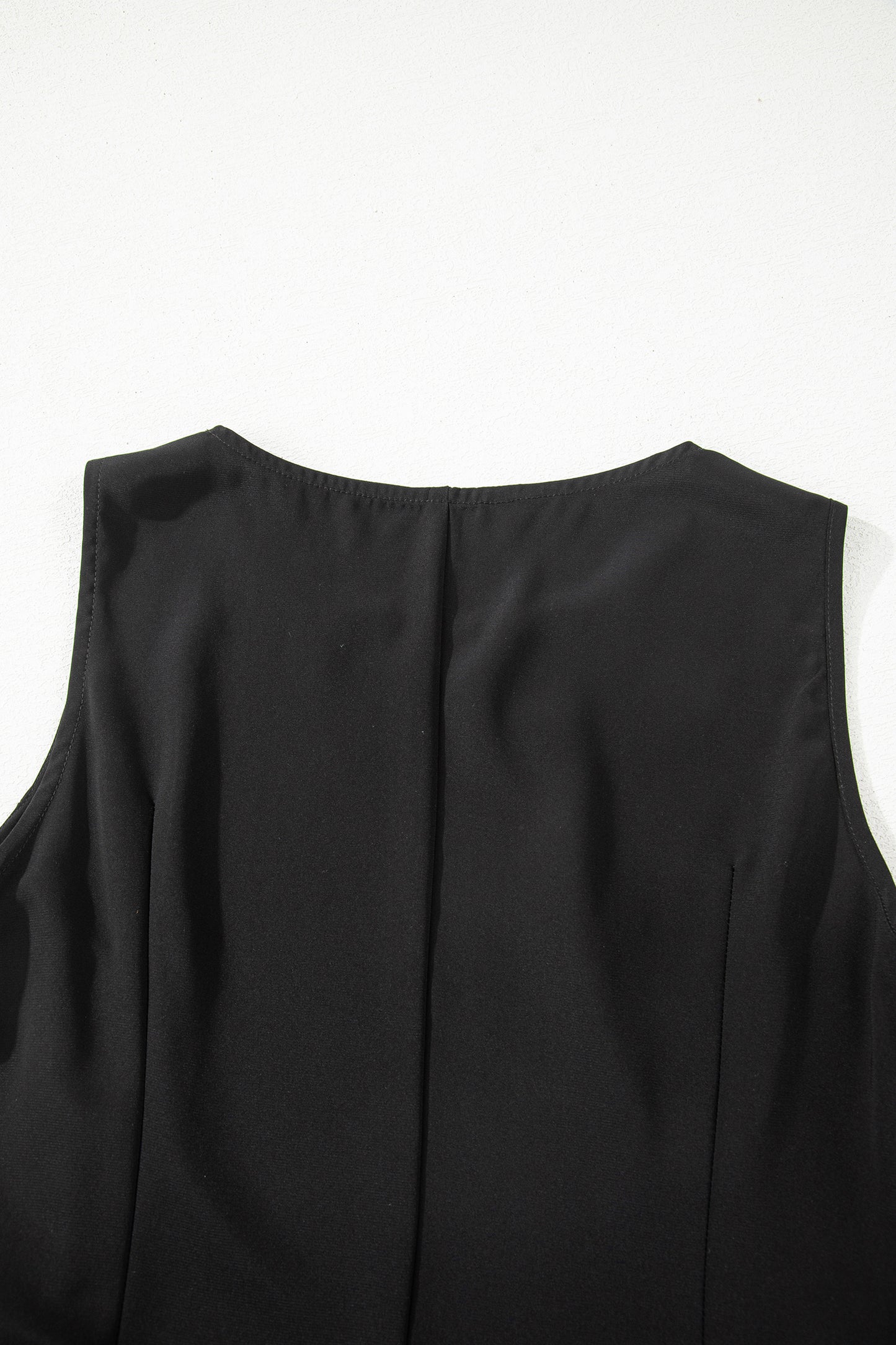 Black Solid Color Sleeveless Sheer Floral Lace Patchwork Long Dress