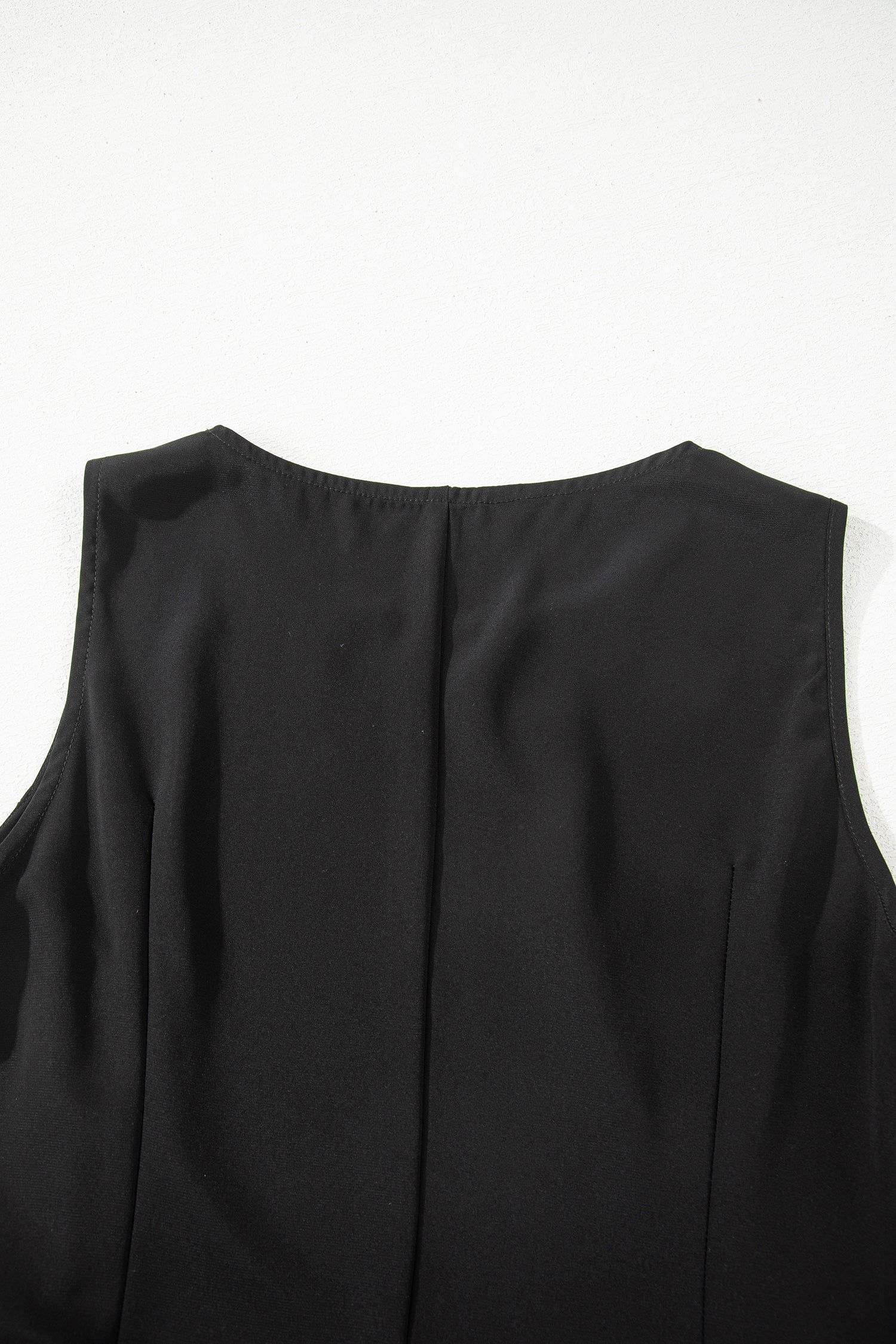 Black Solid Color Sleeveless Sheer Floral Lace Patchwork Long Dress