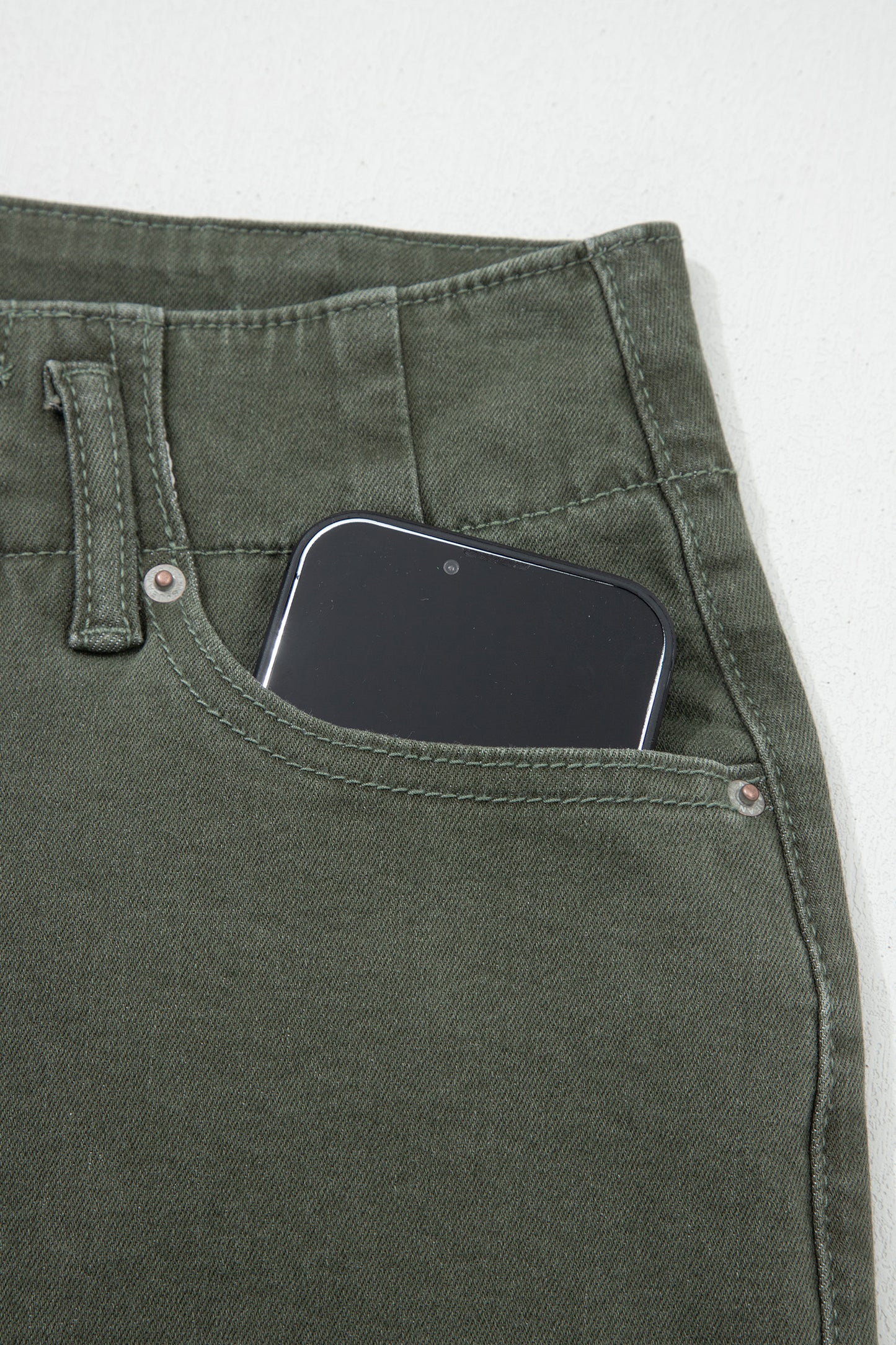 Mist 2-Button High Waist Flared Bottom Jeans