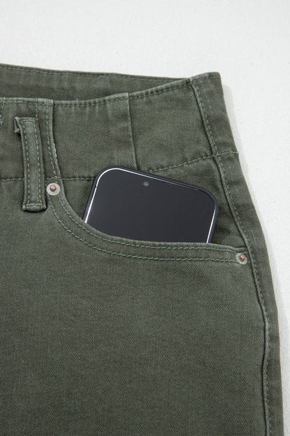 Mist 2-Button High Waist Flared Bottom Jeans