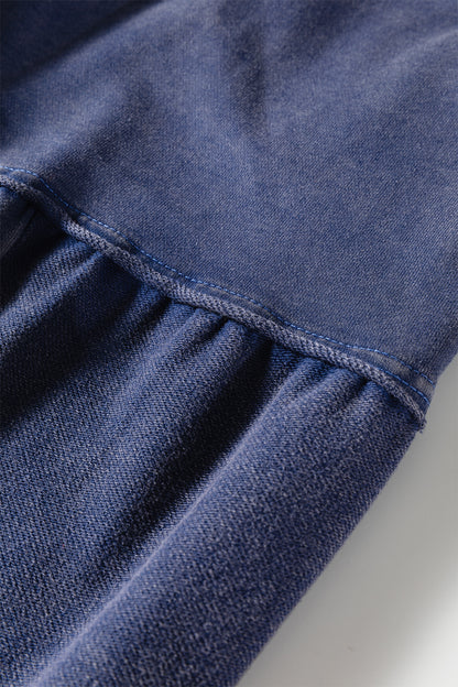 Ashleigh Blue Careys Mineral Wash Tiered Wide Leg Patchwork Drawstring Pants