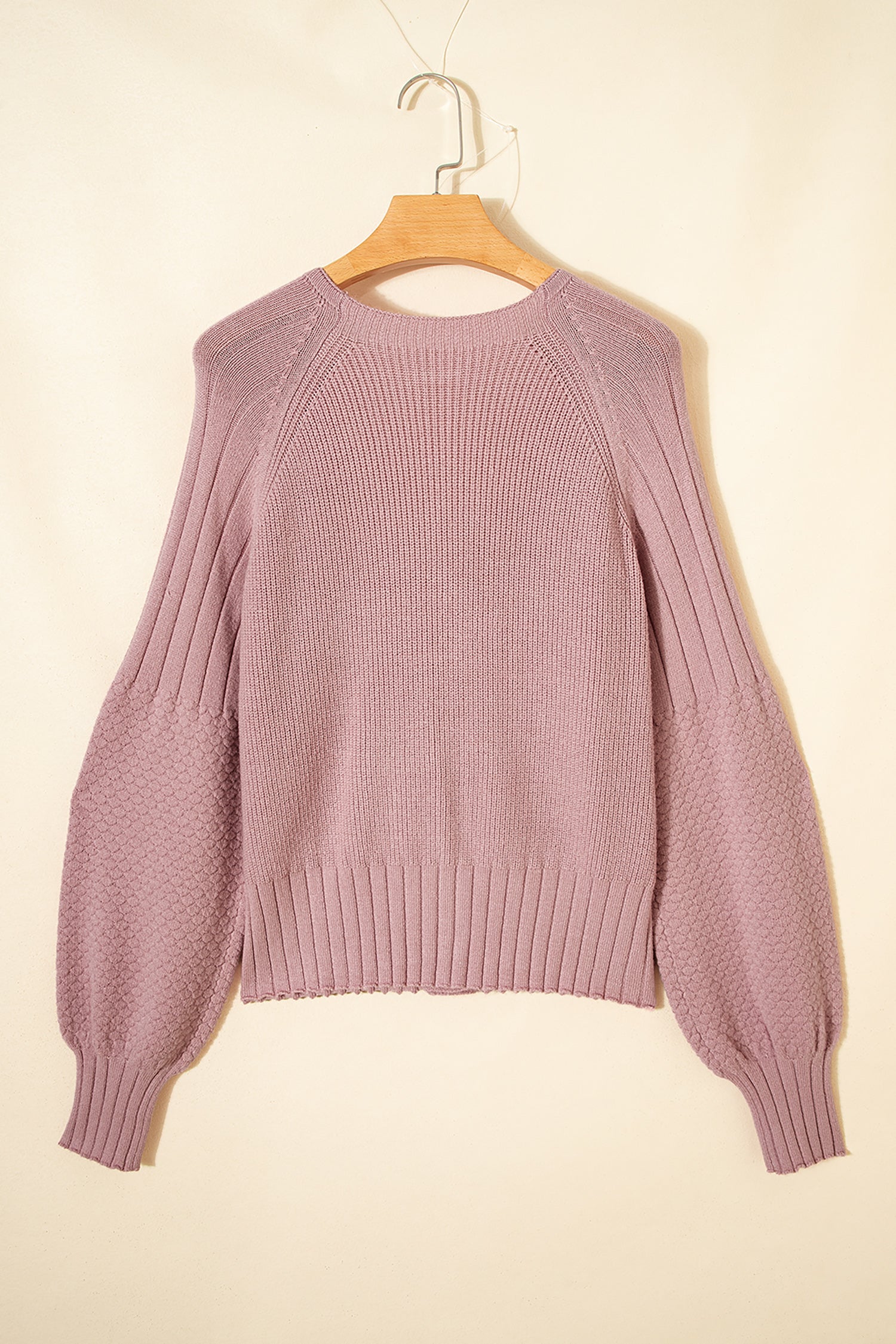 Goat Mixed Texture Knit Button V Neck Sweater Cardigan