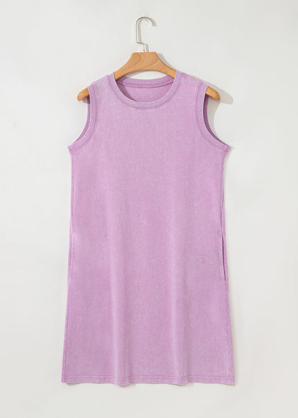 Sea Green Tank Mini Dress with Pockets