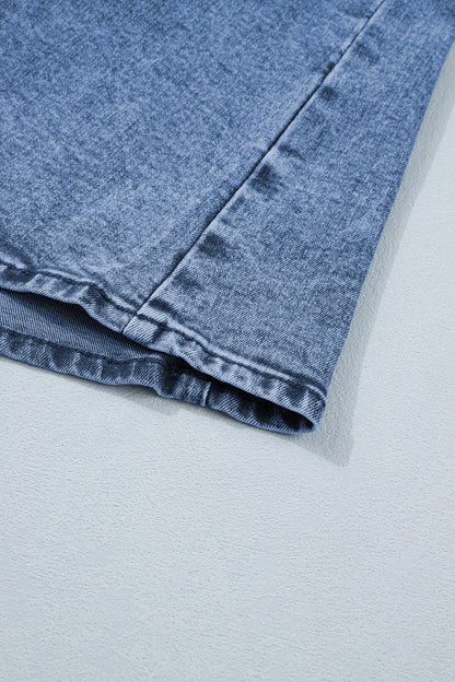 Ashleigh Blue Buttoned Front Slit Denim Vest