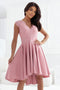300-7 PATRICIA dress with longer back with lace neckline - powder pink