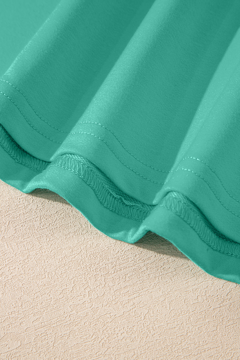 Meadow Mist Green Solid Loose V Neck Half Sleeve Tee and Shorts Set