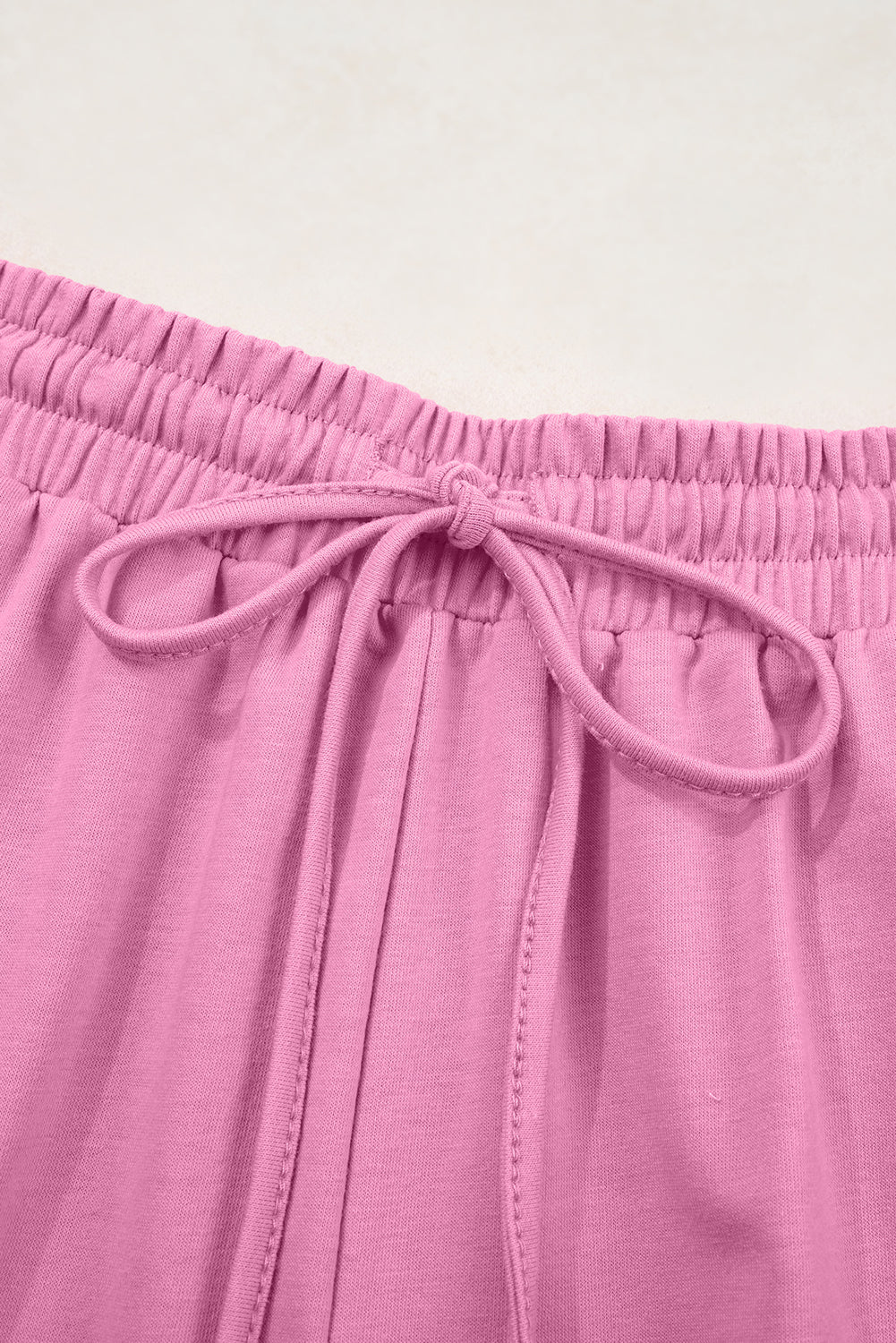 Meadow Mist Green Solid Loose V Neck Half Sleeve Tee and Shorts Set