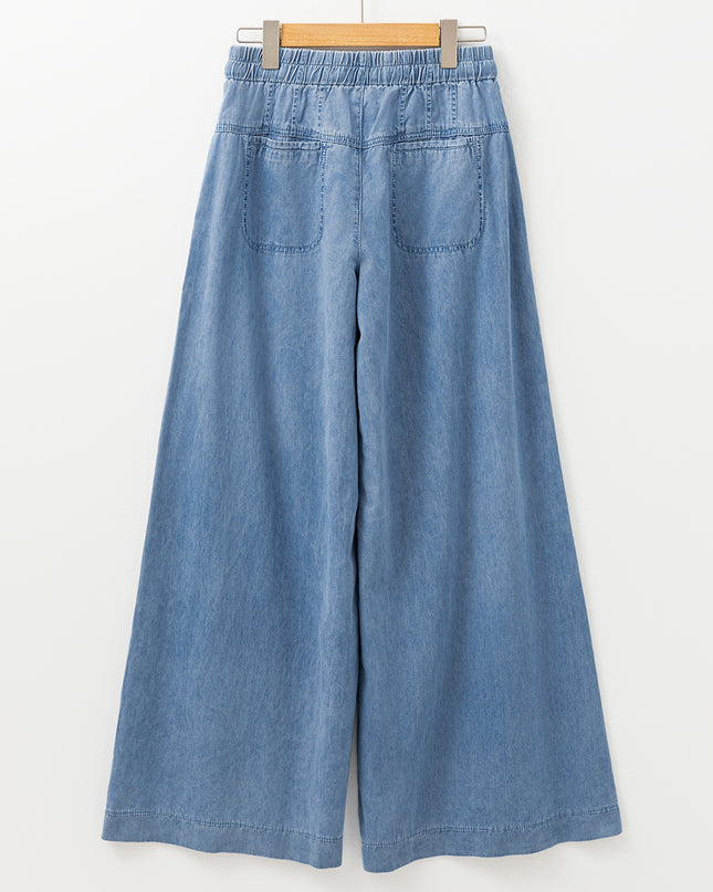 Button Fly Waist Wide Leg Jeans