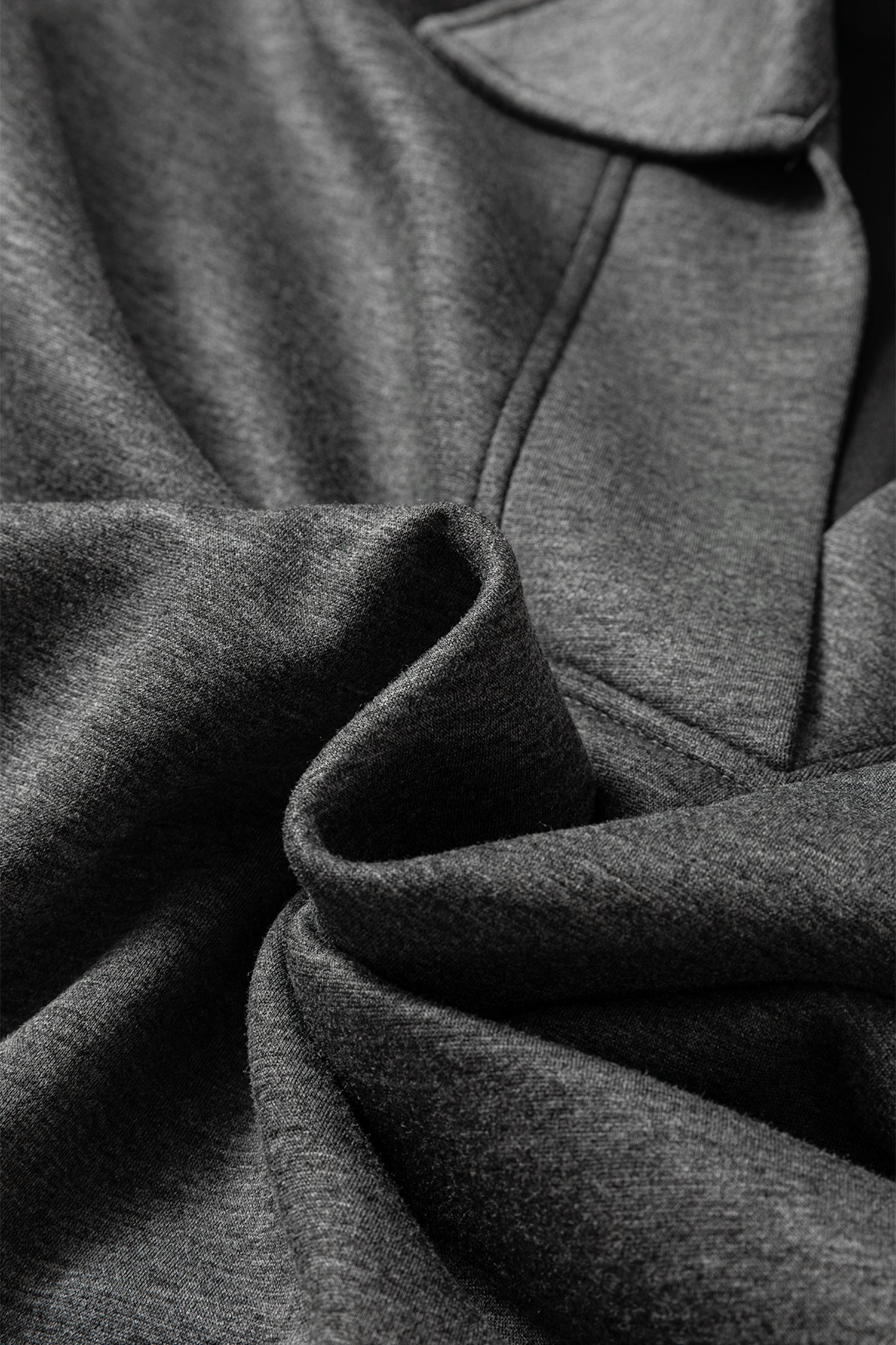 Medium Grey Collared V Neck Pullover Sweatshirt Sweatpants Set