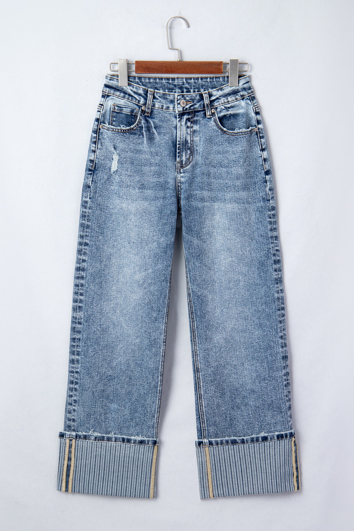 Ashleigh Blue Cuffed Straight Loose Jeans