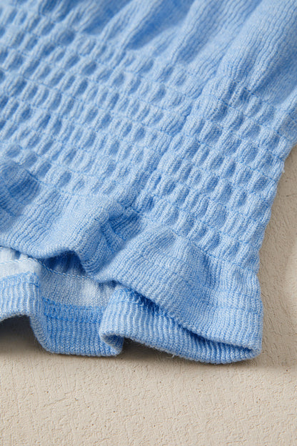 Beau Blue Cap Sleeve Matching Top and Jogger Pants Set