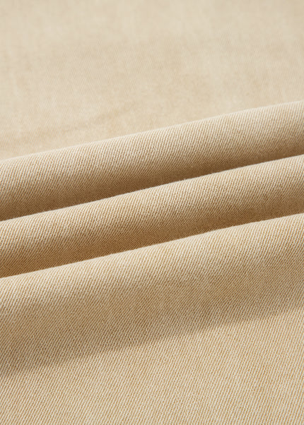 Apricot Solid Color Seamed Center Wide Leg Cropped Jeans