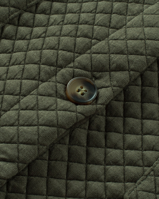 Black Retro Quilted Flap Pocket Button Shacket