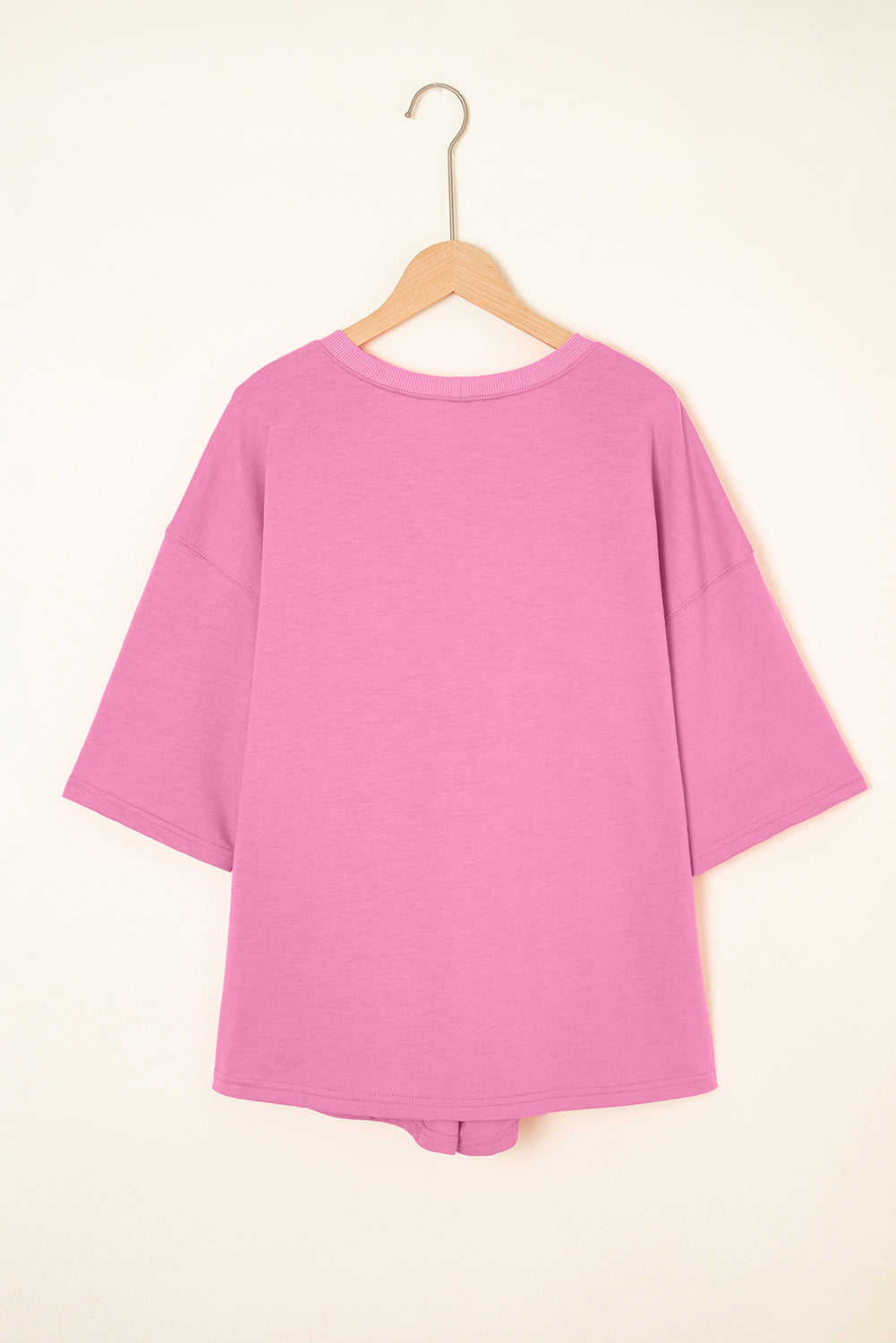 Meadow Mist Green Solid Loose V Neck Half Sleeve Tee and Shorts Set