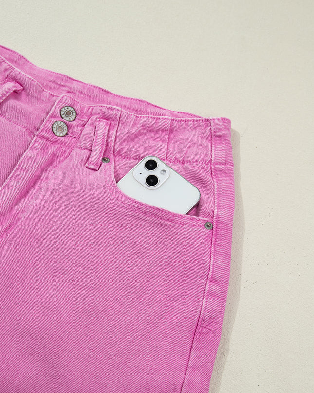 Mist 2-Button High Waist Flared Bottom Jeans