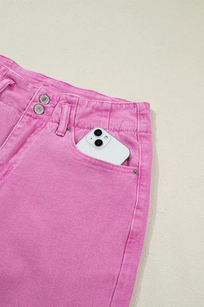 Mist 2-Button High Waist Flared Bottom Jeans