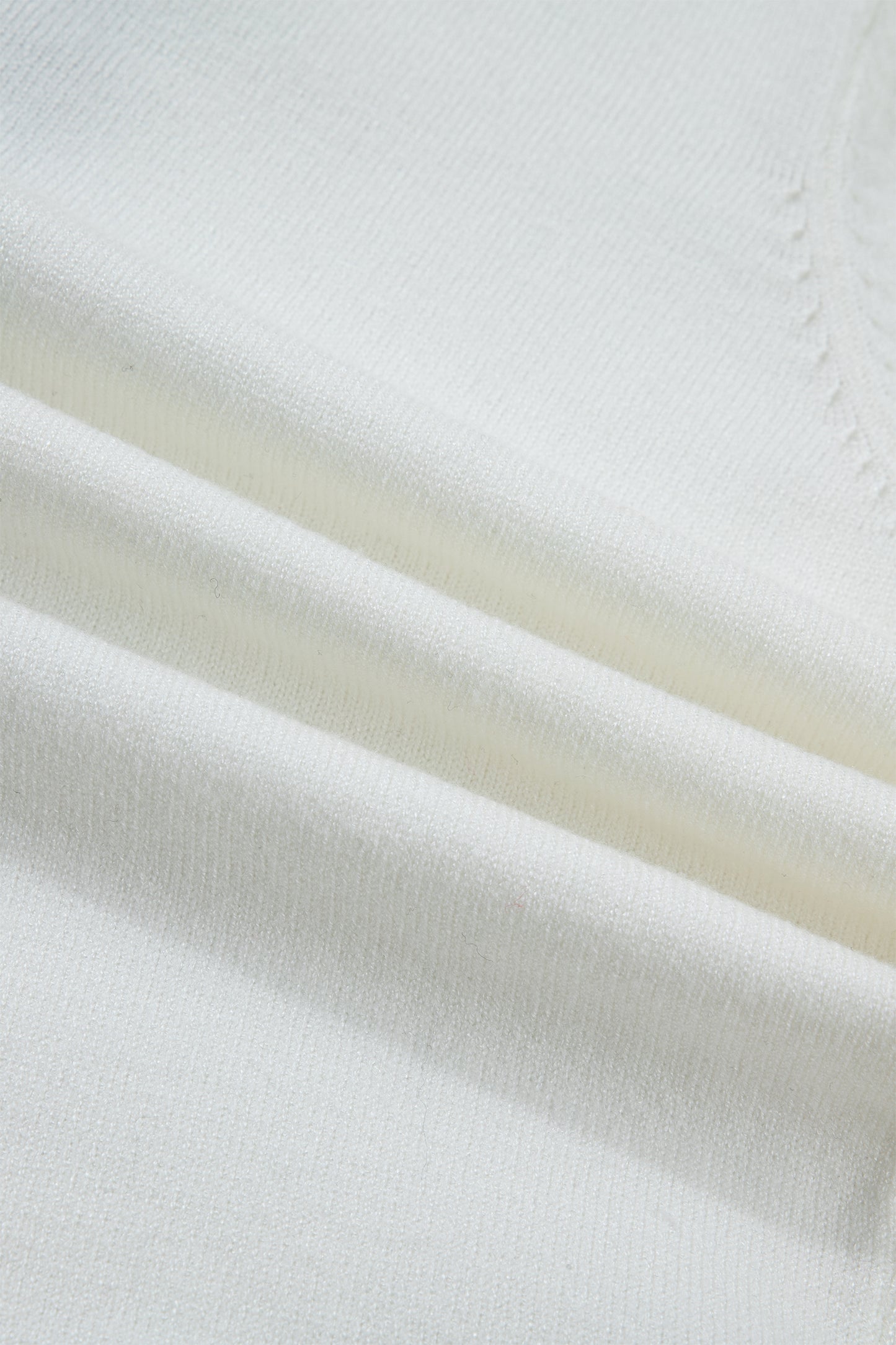 White Knitted Leopard Ruffle Patchwork Button Down Cropped Cardigan